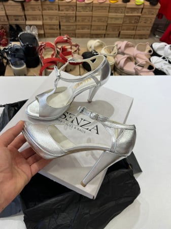 OUTLET PRIMAVARA-VARA - Sandale din piele argintie