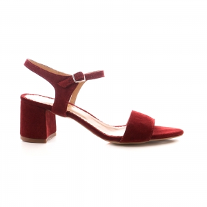 FEMEI - Sandale din piele intoarsa burgundy