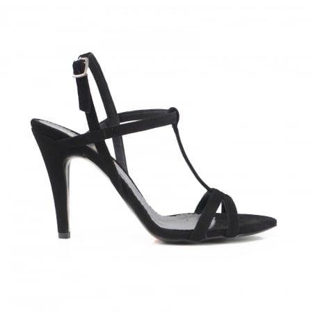 FEMEI - Sandale din piele intoarsa neagra
