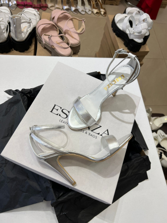 OUTLET PRIMAVARA-VARA - Sandale din piele laminata argintie