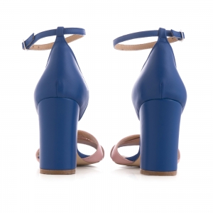Sandale din piele naturala albastra si roz [3]