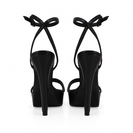 Sandale din piele naturala neagra, cu toc de 14cm si platforma de 3cm [4]