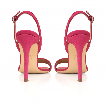Sandale elegante din piele nabuc roz intens si animal print. [3]