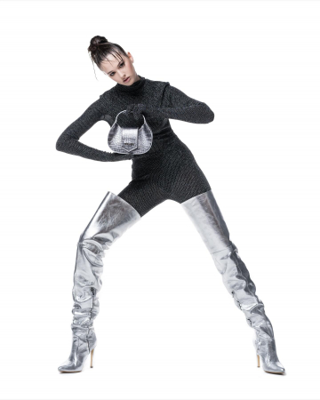 Cizme - Silver Ruffle Boots