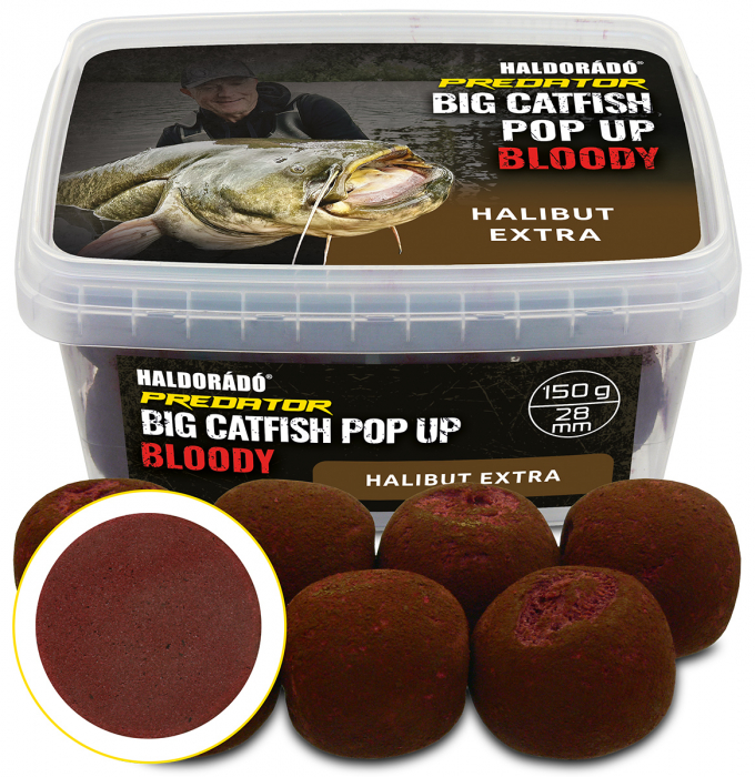 Haldorado Catfish Pop Up Bloody 28mm - Liver & Monster Crab 200g [2]