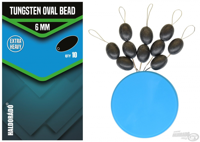 Haldorado Tungsten Oval Bead - Margea ovala din wolfram, greutate pentru carlig si opritor din cauciuc [2]
