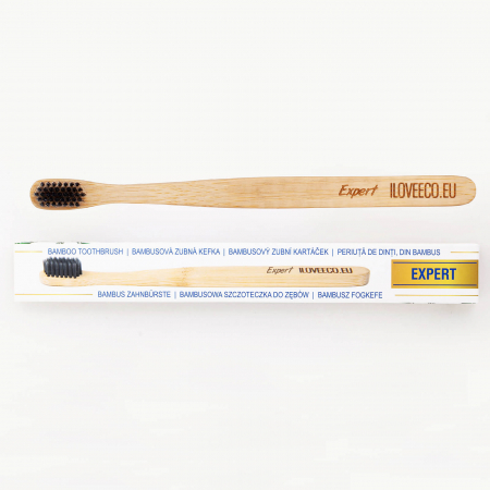 Periuță de dinți din bambus, Expert, peri foarte moi, I Love Eco [0]