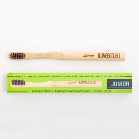 Periuță de dinți din bambus, pentru copii, Junior, peri foarte moi, I Love Eco [0]