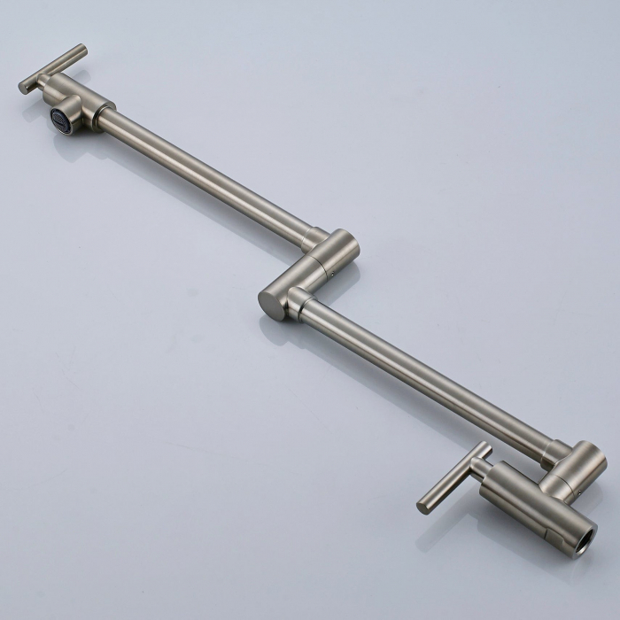 Baterie bucatarie cu brat pliabil pentru aragaz din otel masiv, montare in perete, culoare arginitiu nichelat semilucios [5]