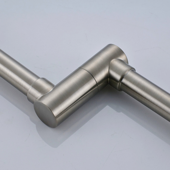 Baterie bucatarie cu brat pliabil pentru aragaz din otel masiv, montare in perete, culoare arginitiu nichelat semilucios [11]