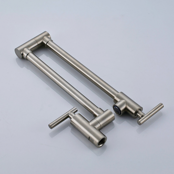 Baterie bucatarie cu brat pliabil pentru aragaz din otel masiv, montare in perete, culoare arginitiu nichelat semilucios [4]