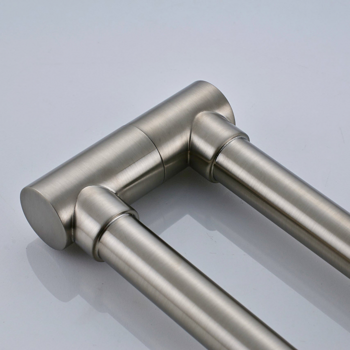 Baterie bucatarie cu brat pliabil pentru aragaz din otel masiv, montare in perete, culoare arginitiu nichelat semilucios [9]