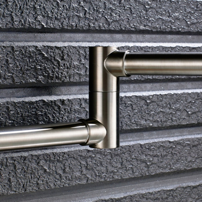 Baterie bucatarie cu brat pliabil pentru aragaz din otel masiv, montare in perete, culoare arginitiu nichelat semilucios [8]