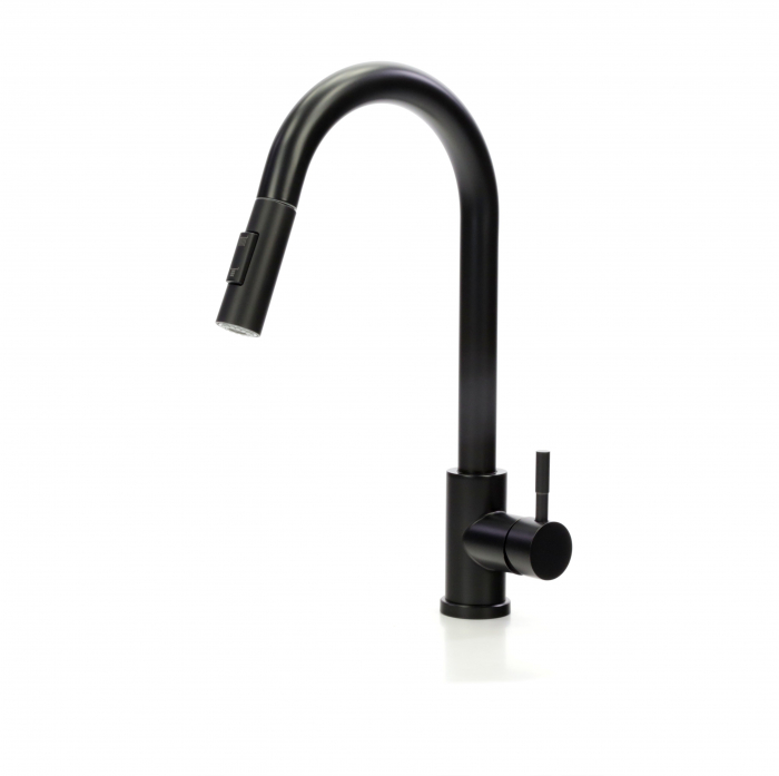 Baterie bucatarie de lux, cu dus extractibil si 2 functii de curgere [19]