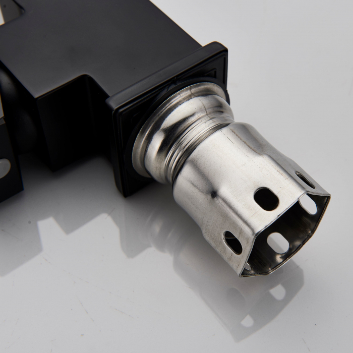 Baterie bucatarie lux  cu cadru patrat si monocomanda, negru mat [4]