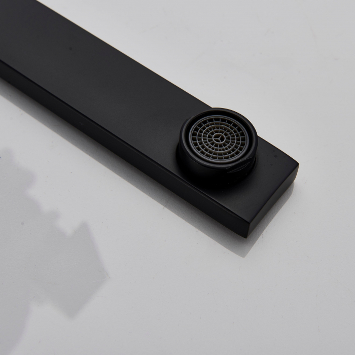 Baterie bucatarie lux  cu cadru patrat si monocomanda, negru mat [6]