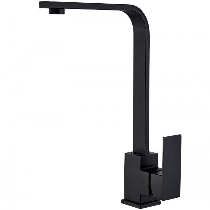 Baterie bucatarie lux  cu cadru patrat si monocomanda, negru mat [2]