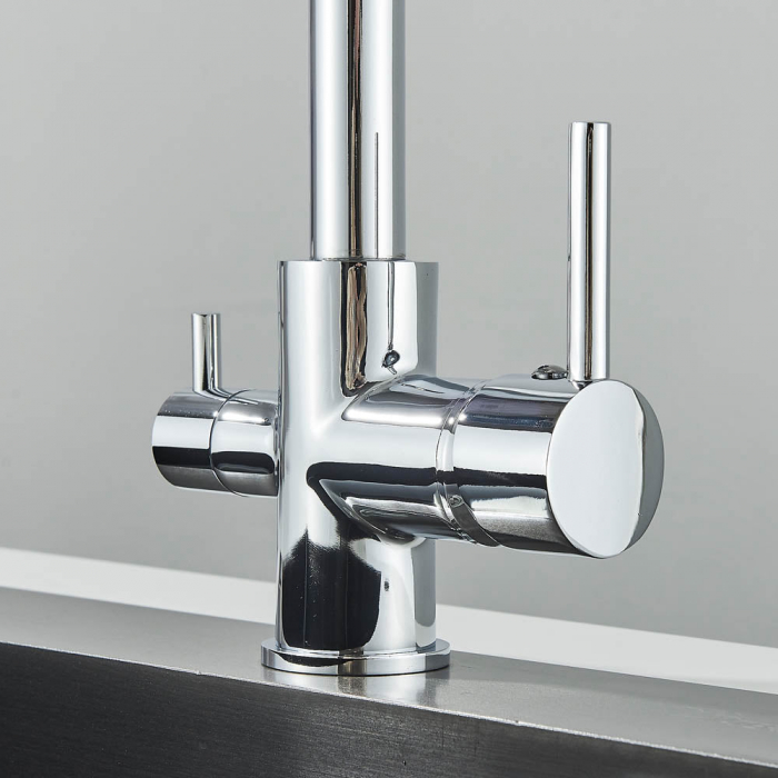 Baterie bucatarie pt. apa filtrata cu 2 cai argintiu cromat [3]