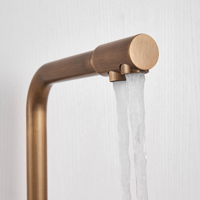 Baterie bucatarie pt. apa filtrata cu 2 cai auriu antichizat [3]