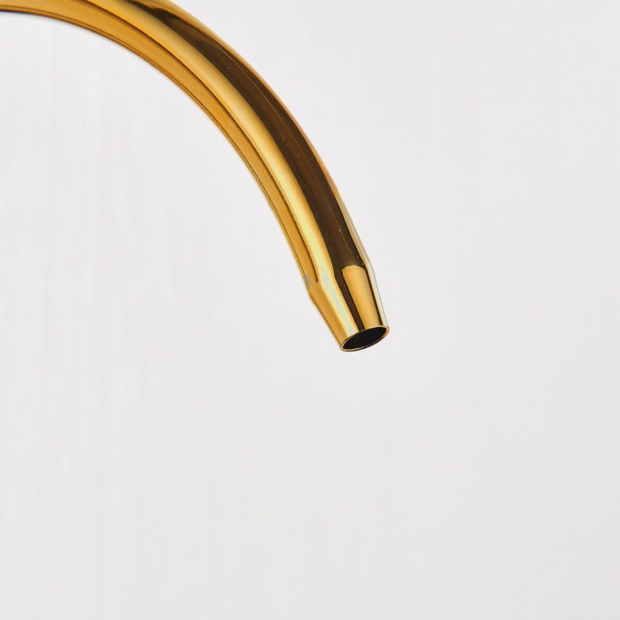 Baterie bucatarie pt. apa filtrata cu 3 cai si dus extractabil auriu [6]