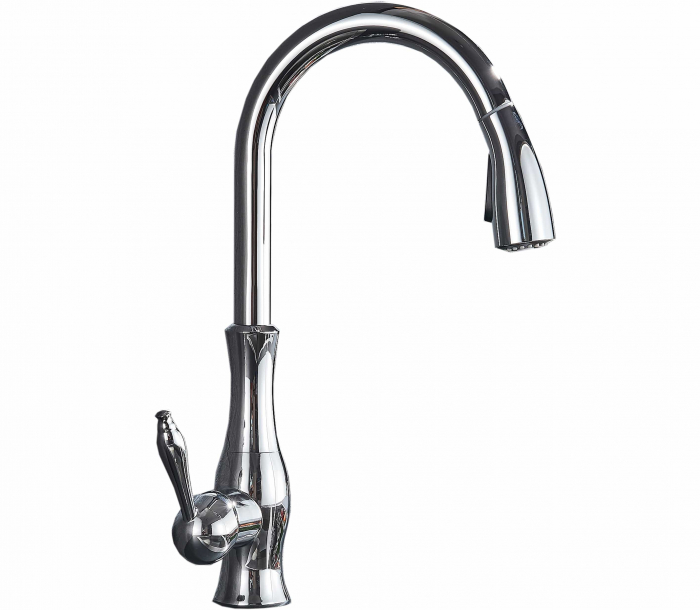 Baterie de bucatarie de lux, cromata, cu furtun extractibil si 2 functii de curgere a apei [2]