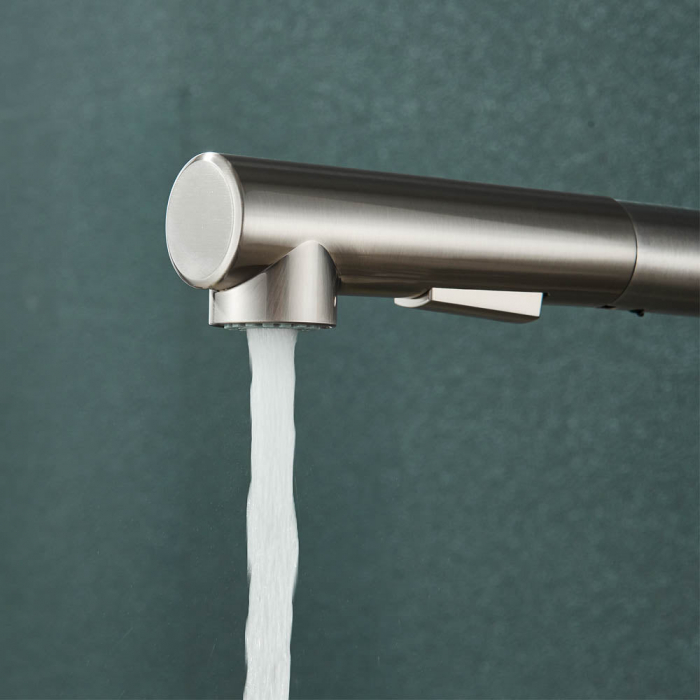 Baterie de bucatarie de lux, cu dus extractibil, argintiu [5]