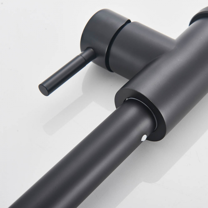 Baterie de bucatarie lux cu dus extractibil, negru mat [6]