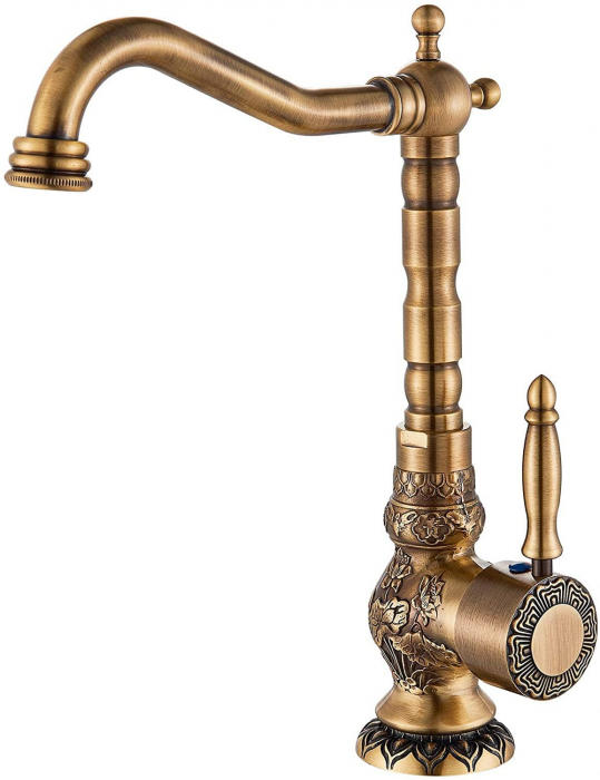 Baterie lux de lavoar/bucatarie retro, inalta, cu montare pe chiuveta sau blat [5]