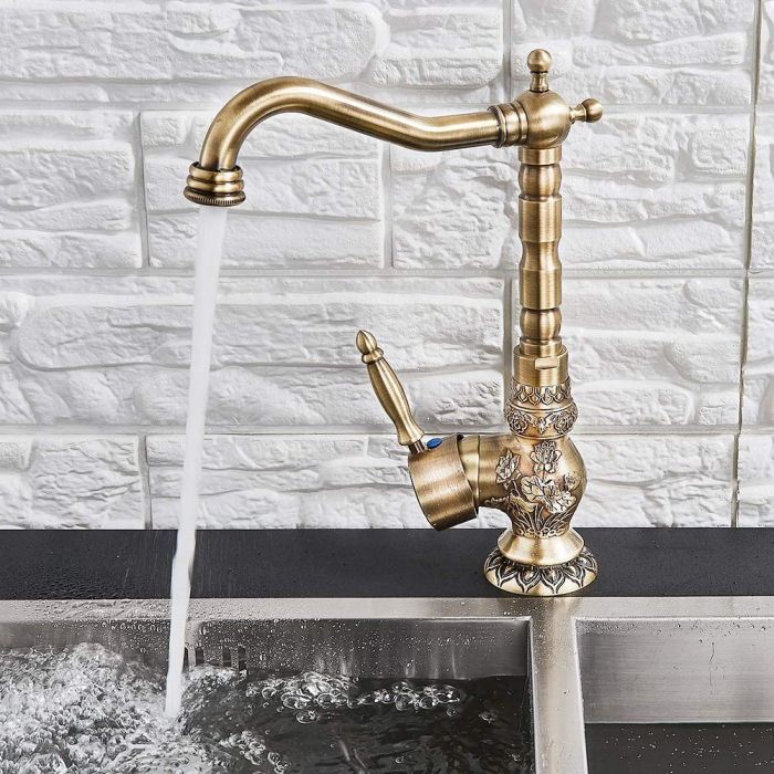 Baterie lux de lavoar/bucatarie retro, inalta, cu montare pe chiuveta sau blat [3]