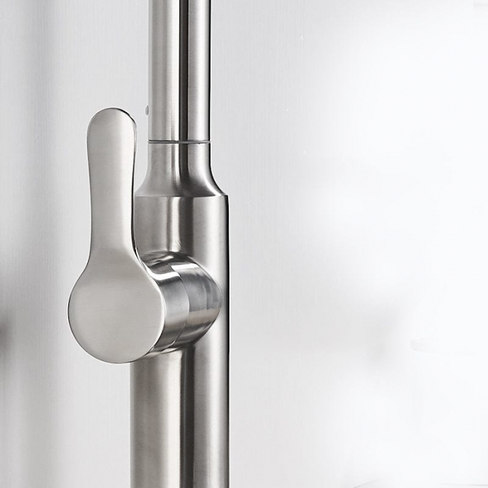 Baterie profesionala pentru bucatarie Herlich Chrome, cu 2 functii de curgere, dus extractibil, senzor tactil de pornire/oprire, argintiu nichelat [4]