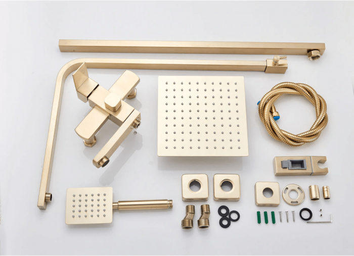 Coloana dus cu 3 functii de curgere para patrata culoare auriu nichelat [5]