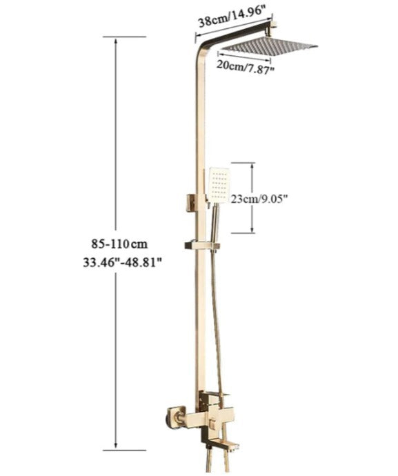 Coloana dus cu 3 functii de curgere para patrata culoare auriu nichelat [2]