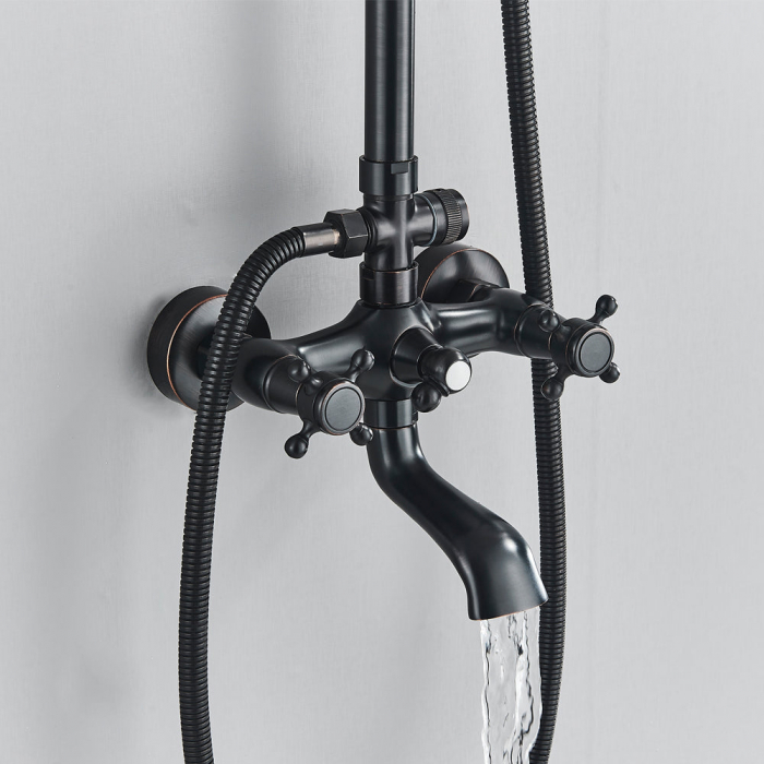 Coloana dus cu 3 functii de curgere para rotunda ajustabila culoare negru mat [8]