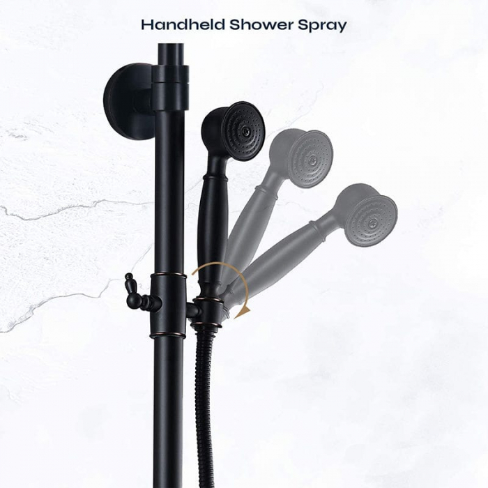 Coloana dus cu 3 functii de curgere para rotunda ajustabila culoare negru mat [7]