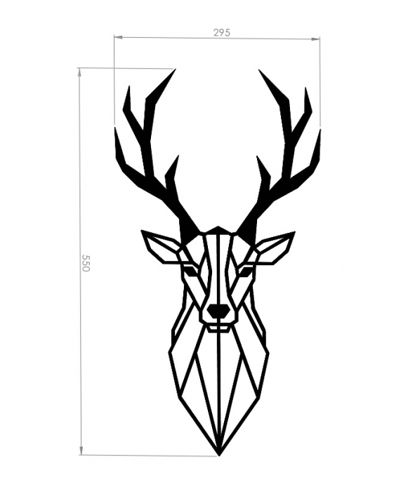 Decor metalic Cerb 55 x 30, antracit [2]