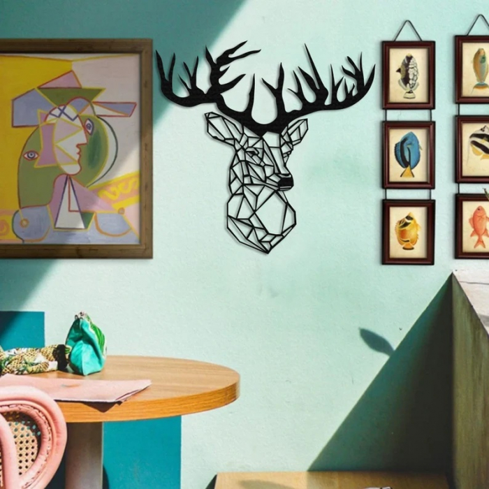 Decor metalic Cerb 60 x 62, negru [4]