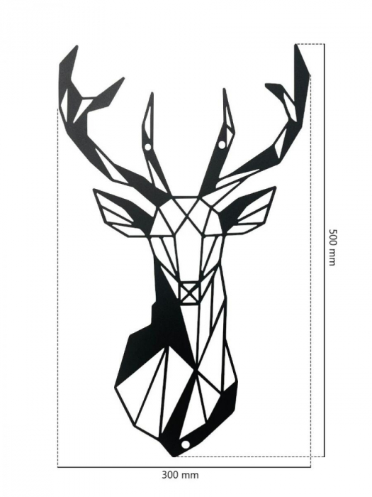 Decor metalic Cerb IV 30 x 50 cm. negru [3]