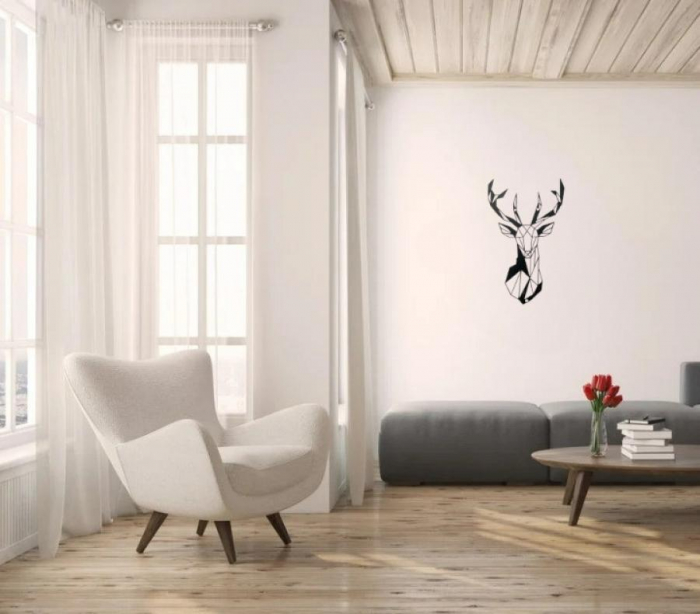 Decor metalic Cerb IV 30 x 50 cm. negru [2]