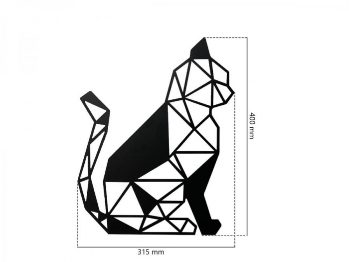 Decor metalic Chat 31 x 40 cm. negru [2]