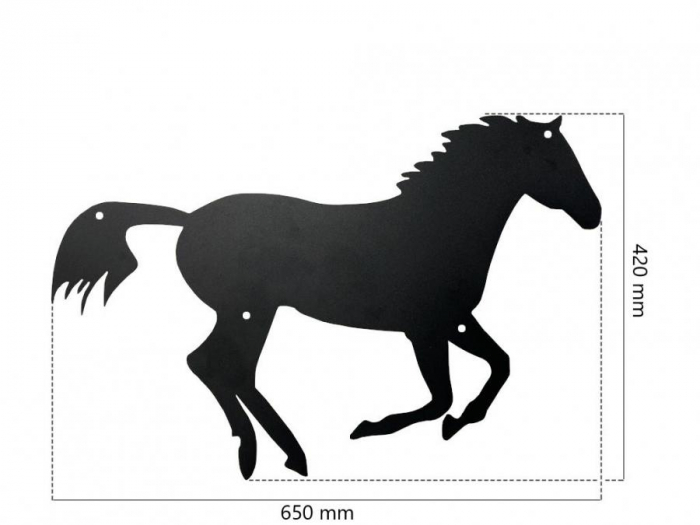 Decor metalic Cheval 65 x 42 cm. negru [4]