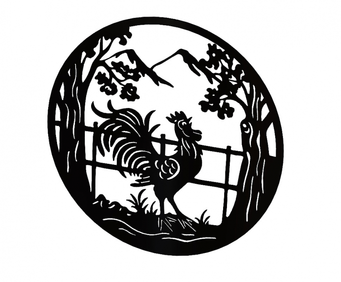 Decor perete Coq I 48 cm. negru [3]