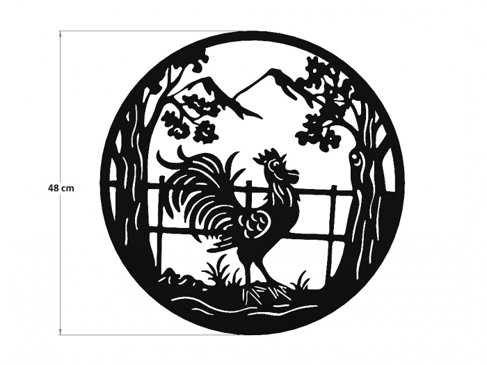 Decor perete Coq I 48 cm. negru [4]