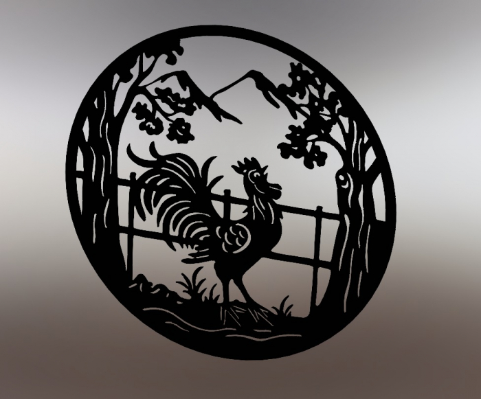 Decor perete Coq I 48 cm. negru [2]
