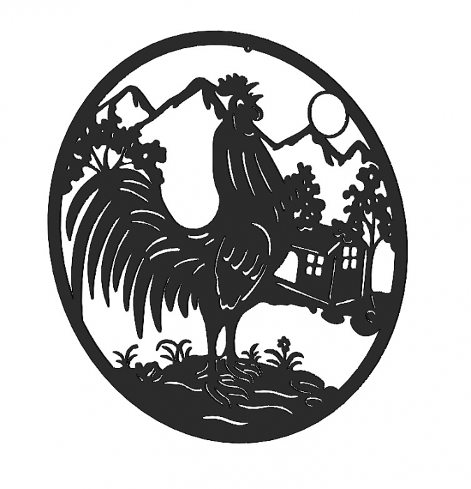 Decor perete Coq II 48 cm. negru [2]