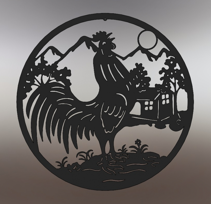 Decor perete Coq II 48 cm. negru [3]