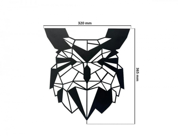 Decor metalic Hibou 32 x 36 cm. negru [3]