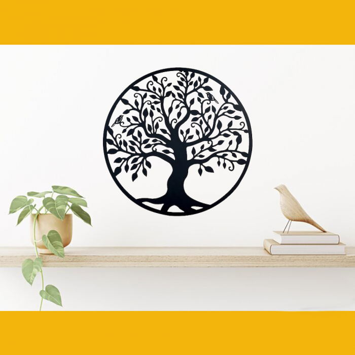 Decoratiune metalica de perete - "Copacul vietii" I 90 x 90 cm. negru [2]