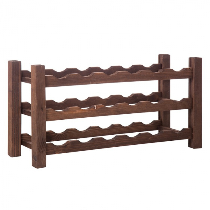 Raft 18 sticle vin lemn maro 3x6 marca VinO [2]