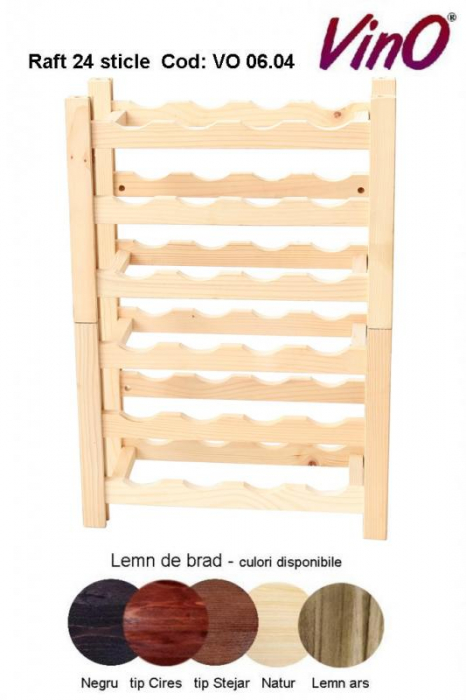 Raft crama 24 sticle vin din lemn 6x4 marca VinO  [2]