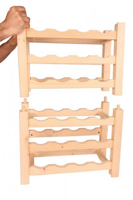 Raft crama 36 sticle vin din lemn 9x4 marca VinO [2]
